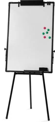 ShopEighty8 - Flipchart - White Board Flipchart - Whiteboard Stand - Magnetic Whiteboard - Adjustable Stand - 3 Positions - Anti-Slip - Complete With All Accessories - Black