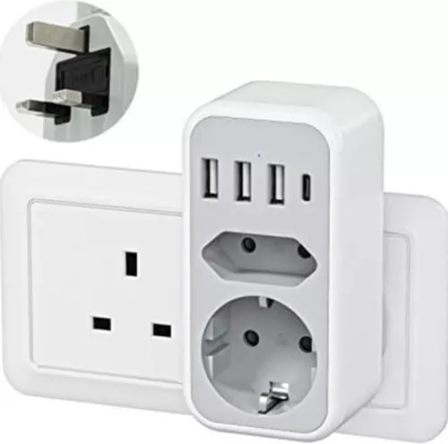 Travel Plug Type G - World Plug - Ideal for England and Similar Connections