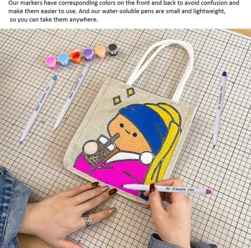 merkloos Water Soluble Fabric Markers - Pack of 4, Disappearing and Erasable Pens with Markers for Fabric in the Office . (8785309155003)