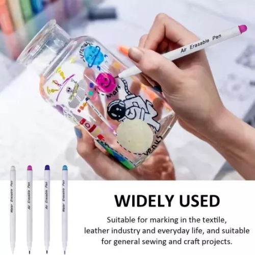 merkloos Water Soluble Fabric Markers - Pack of 4, Disappearing and Erasable Pens with Markers for Fabric in the Office . (8785309155003)