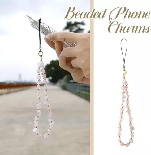 merkloos 2 pieces short phone pendants with pearls and crystal stones Key cord and phone strap wristband Short wrist phone chain (8785322697740)