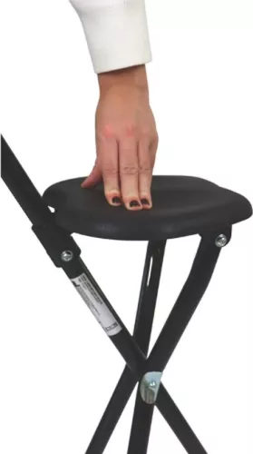 merkloos Walking Stick with Seat - Walking Stick with Seat - Walking Stick - Foldable - Walking Stick and Chair - Height 87 cm - Black (8721022416977)