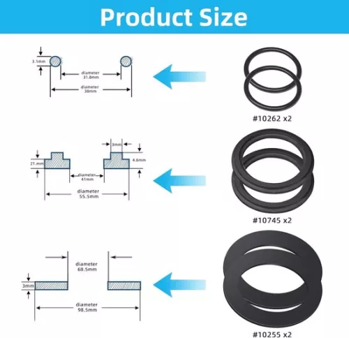 merkloos O-ring 6-piece set rubber sealing rings washers round seal for Intex pool parts 10747 25006 25010 28633 28635 28621 etc. (8785322835784)