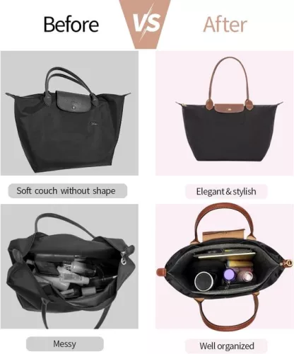 merkloos Bag Organizer for Handbag - Organizer with 8 Compartments - Beige - Felt - Large (9503971173731)