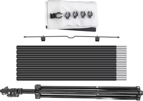 merkloos Portable Projection Screen with Stand, 100-Inch, 4K HD Resolution, 16:9 Aspect Ratio, Adjustable Height, with Polyester Screen and Aluminum Stand (8721334168083)