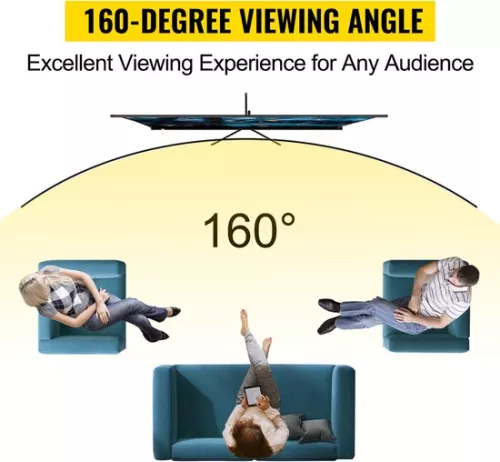 merkloos Portable Projection Screen with Stand, 100-Inch, 4K HD Resolution, 16:9 Aspect Ratio, Adjustable Height, with Polyester Screen and Aluminum Stand (8721334168083)