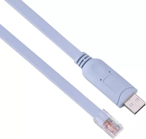 merkloos USB2.0 Male to RJ45 Male Cable for Routers Switches - 18m CAT5 Serial Console Flat Cable for Desktops-Laptops-Routers-Switches with HTML Content . (8785310427410)