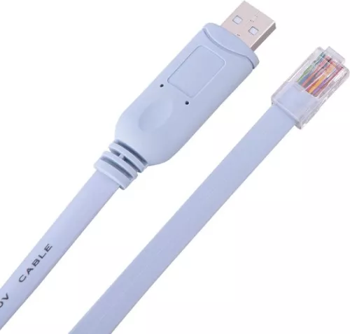 merkloos USB2.0 Male to RJ45 Male Cable for Routers Switches - 18m CAT5 Serial Console Flat Cable for Desktops-Laptops-Routers-Switches with HTML Content . (8785310427410)