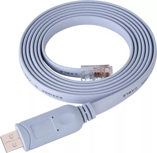 merkloos USB2.0 Male to RJ45 Male Cable for Routers Switches - 18m CAT5 Serial Console Flat Cable for Desktops-Laptops-Routers-Switches with HTML Content . (8785310427410)