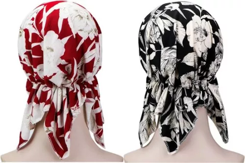 merkloos 2 Pieces Chemo Hat Turban Beanie Pre-tied Headwear for Women - Content added (8785310946799)