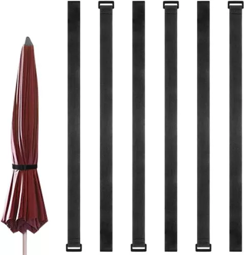 Adjustable Umbrella Straps - Reusable Patio Accessories - Pack of 6