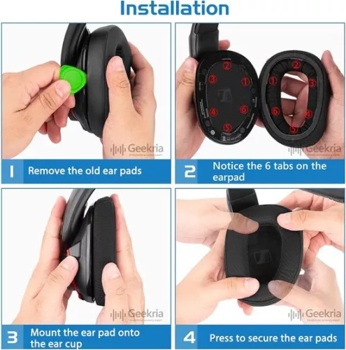 merkloos Replacement ear cushions for Sennheiser GSP 600 GSP 670 - Comfortable and durable (8785302635939)