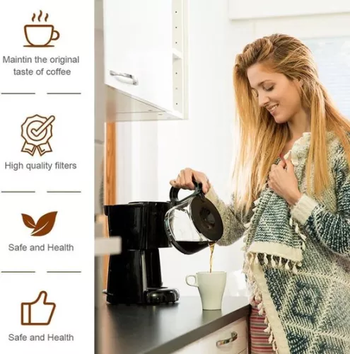 merkloos 400pcs Round Coffee Filter Paper 58mm Unbleached Disposable Espresso Paper Filters for Coffee Makers Home Cafe Brown (6151833515538)