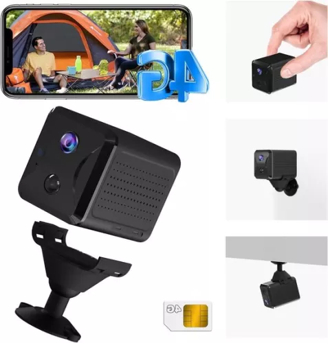 4G LTE Surveillance Camera Without WiFi - SIM Card - 5200mAh Battery - 160° Viewing Angle - AI Motion Detection - 10m Night Vision