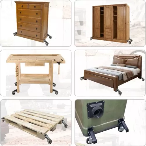 Heavy-duty casters, 300 kg, workbench, Caster Kit, 4 pieces, 360 degree rotation, soft-close, workbench, wheels, furniture casters, transport casters, running casters for workbenches, machines and tables