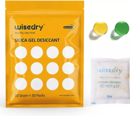 Silica Gel Sachets with Moisture Indicator - 10g x 30 Pieces for Moisture Removal