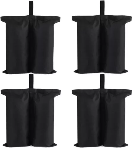 Pop-up tent weight bag - weighted for stability - pack of 4 - black
