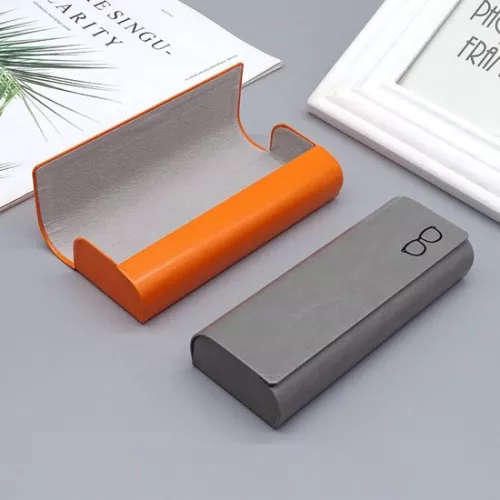 4 Pcs Hard PU Leather Glasses Case, Hard Glasses Case, Portable Protective Case for Women, Men, Kids (4 Colors), Black, Gray, White, Orange, One Size, for Sunglasses, Reading Glasses, Sports Glasses