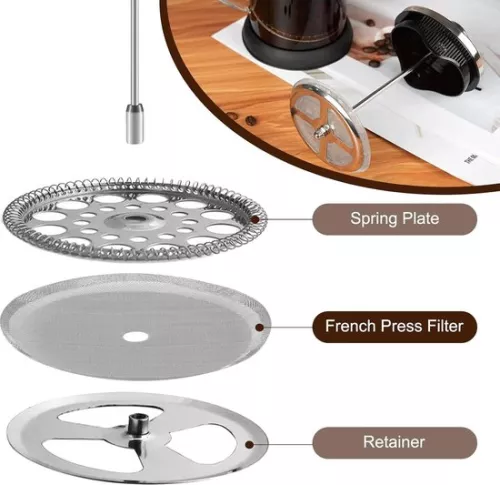 merkloos French Press Replacement Filter Sieve 1 Liter - Stainless Steel Coffee Press Filter - Mesh Replacement Filter Sieve - Coffee Press Sieve - 1000 ml - 8 Cups (8785310229946)