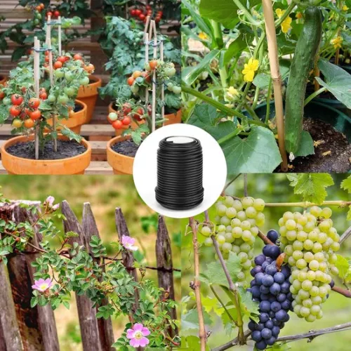 unbranded Black binding wire - 3.5 mm plant wire - 20 m - rubber - plastic (9507373872582)