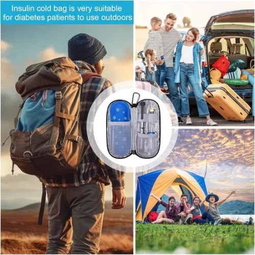 Bebusingoto Diabetes cooler bag - cool bag - diabetes case - 2 pieces - insulin syringes - travel case - no gel pack included (4255814883561)