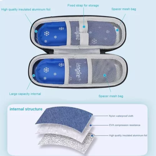 Bebusingoto Diabetes cooler bag - cool bag - diabetes case - 2 pieces - insulin syringes - travel case - no gel pack included (4255814883561)