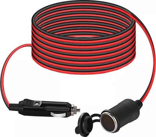 Cigarette Lighter Extension Cable - 3m Waterproof - 20 AWG - 15A Fuse - 12V/24V - DC Adapter for Boat Motorcycle