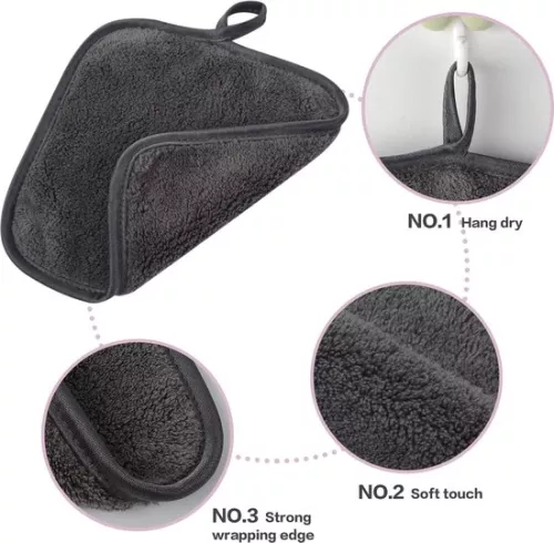 Microfiber makeup remover, soft facial cleansing cloth, absorbent washcloth, facial tissues