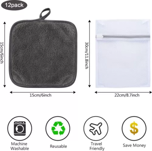 merkloos Microfiber makeup remover, soft facial cleansing cloth, absorbent washcloth, facial tissues (8998339786677)