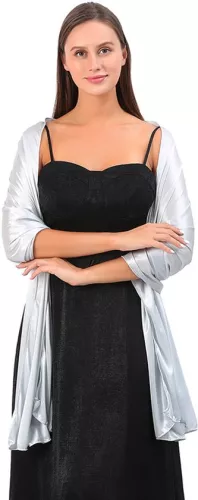 merkloos Shawl - Thin Wrap Scarf - 1 Piece - Stole - Neck Scarf - Fashion Scarf - Women's Scarf - Soft & Skin-Friendly - Long Satin Shawl Scarf - Shawls for Evening Dresses - Emerald Green - 200*70CM (8410900082570)