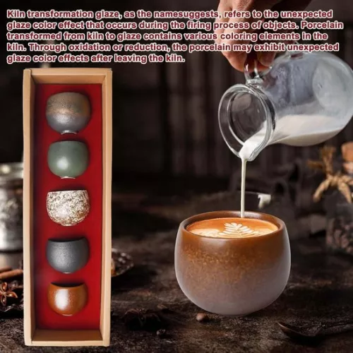 merkloos Espresso cups set of 5 50 ml - thick ceramic - without handle - high-quality earthenware - gift for women and men. (8785310191076)