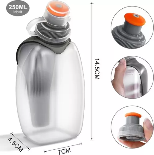 merkloos Small sports water bottle for jogging and running - BPA-free and leak-proof with back clip (250 ml) (6152128717712)
