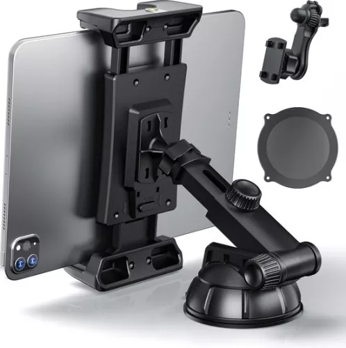 Tablet, windshield and dashboard holder, 360 degree rotatable, compatible with iPad Mini/Pro/Plus, size 4.7 - 12.9 inches