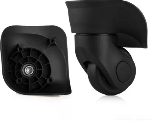 merkloos Pair of universal suitcase wheels, durable rubber, quiet, multi-directional, Suitable for suitcase luggage, spare repair wheels (small black 2 pieces) (9010050846313)