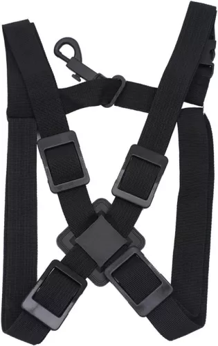 Adjustable Nylon Saxophone Chest Shoulder Strap Harness - Black, Replacement Saxophone Accessory