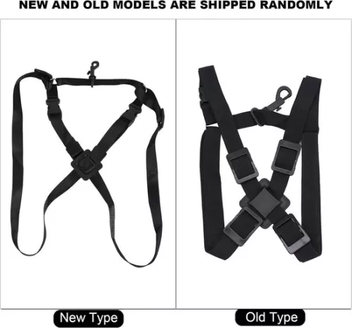 merkloos Adjustable Nylon Saxophone Chest Shoulder Strap Harness - Black, Replacement Saxophone Accessory (9507788762836)