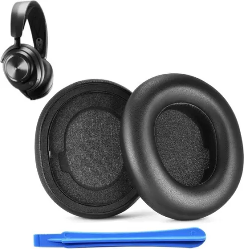 Softer Leather Ear Cushions Replacement for SteelSeries Arctis Nova Pro Wireless Headphones - Black