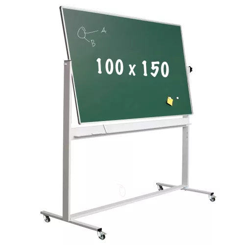 Krijtbord Deluxe Elsie - Magnetisch - Dubbelzijdig - Kantelbaar bord - Schoolbord - Eenvoudige montage - Emaille staal - Groen - 100x150cm