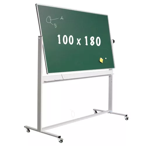 Krijtbord Deluxe Jackie - Magnetisch - Dubbelzijdig - Kantelbaar bord - Schoolbord - Eenvoudige montage - Emaille staal - Groen - 100x180cm
