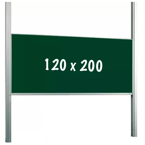 Chalkboard PRO Mullen - Height adjustable - Single-surface board - Schoolboard - Easy assembly - Enamel steel - Green - 120x200cm