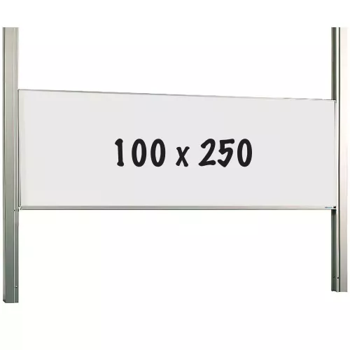 Whiteboard Deluxe Blanchard - Enamel steel - Sliding mechanism - Weekly planner - Monthly planner - Yearly planner - Magnetic - White - 100x250cm