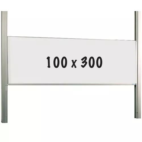 Whiteboard Deluxe Rueben - Enamel steel - Sliding mechanism - Weekly planner - Monthly planner - Yearly planner - Magnetic - White - 100x300cm