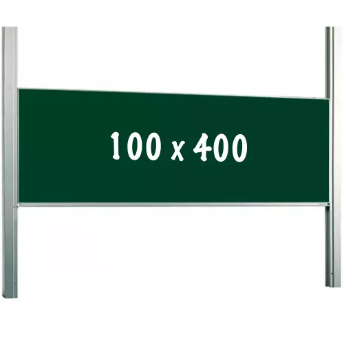 Krijtbord PRO Cisneros - In hoogte verstelbaar - Enkelzijdig bord - Schoolbord - Eenvoudige montage - Emaille staal - Groen - 100x400cm