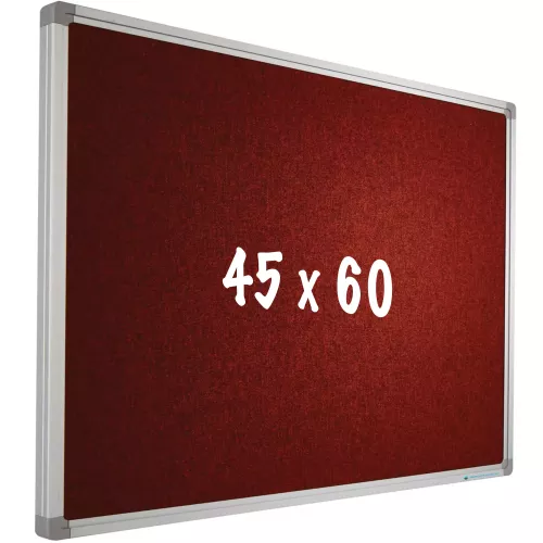 Bulletin board Camira fabric PRO Kendall - Aluminum frame - Easy assemble - Drawing pins - Red - Pinboards - 45x60cm