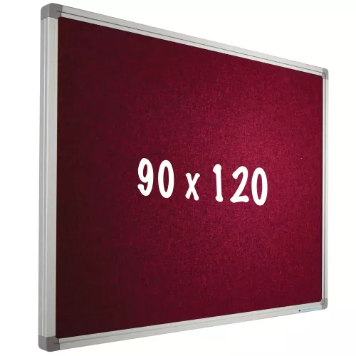 Bulletin board Camira fabric PRO Swanson - Aluminum frame - Easy assemble - Drawing pins - Red - Pinboards - 90x120cm