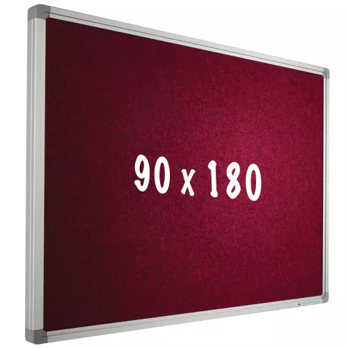 Bulletin board Camira fabric PRO Johnathan - Aluminum frame - Easy assemble - Drawing pins - Red - Pinboards - 90x180cm