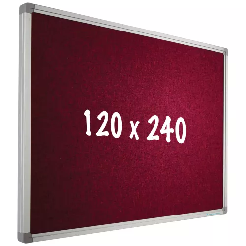 Bulletin board Camira fabric PRO Salvatore - Aluminum frame - Easy assemble - Drawing pins - Red- Pinboards - 120x240cm