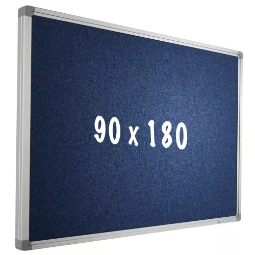 Bulletin board Camira fabric PRO Pasquale - Aluminum frame - Easy assemble - Drawing pins - Blue- Pinboards - 90x180cm