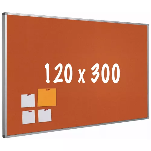 Bulletin board cork PRO Dewey - Aluminum frame - Easy assemble - Drawing pins - Pinboards - 120x300cm