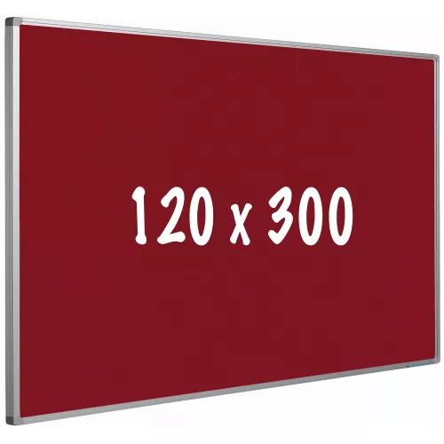 Bulletin board cork PRO Natasha - Aluminum frame - Easy assemble - Drawing pins - Red - Pinboards - 120x300cm